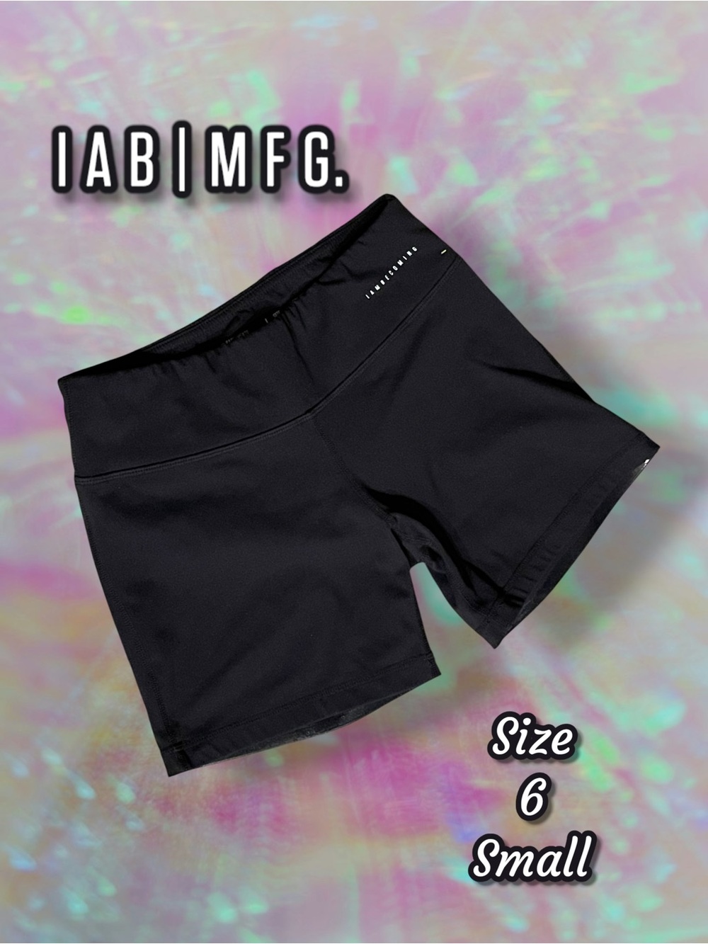 IAB MFG 5-Inch No-Ride Activewear Shorts in Onyx Black, Size 6 Small